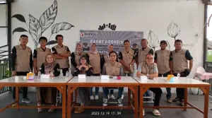 Sukseskan Pemilu 2024, Panwascam Lemahabang Gelar Rakor Pengawasan Logistik 