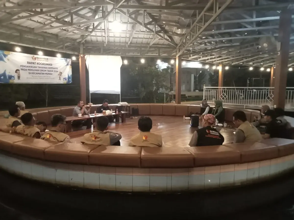 Jaga Kondusifitas, Panwascam Mundu Gelar Rakor Sosialisasi dan Imbauan kepada Peserta Pemilu