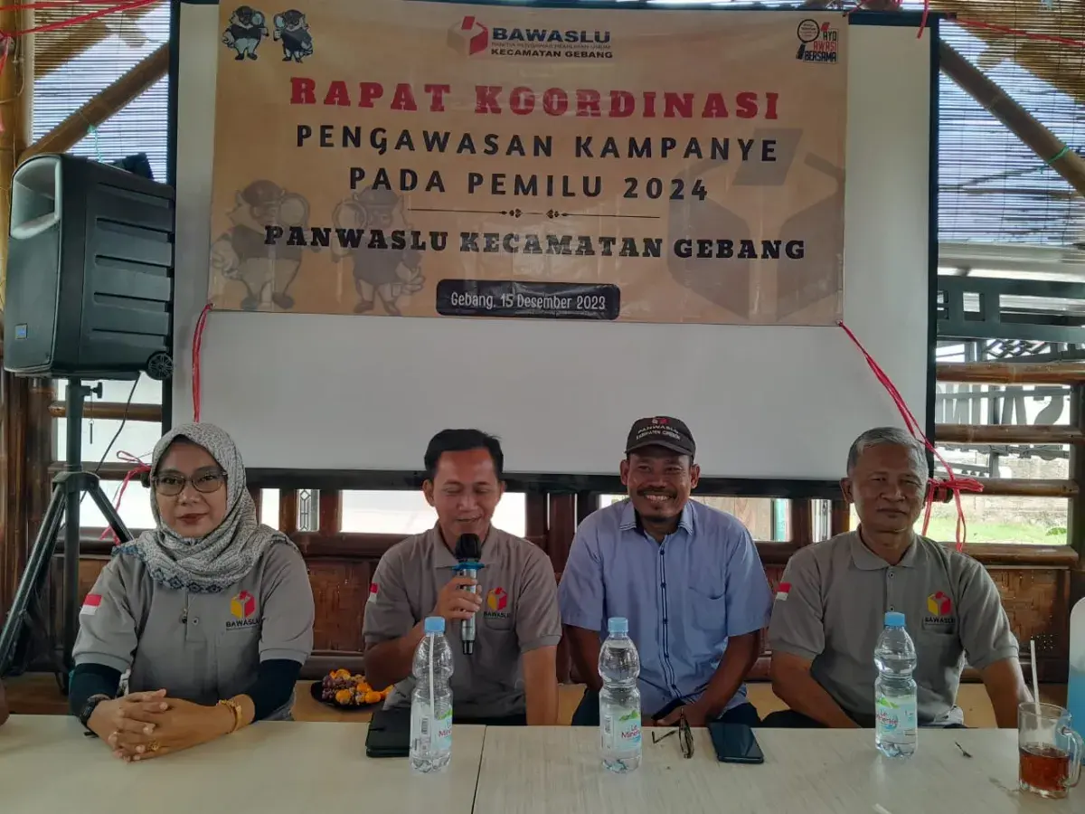 Panwascam Gebang Gelar Rakor Pengawasan Kampanye dan Distribusi Logistik