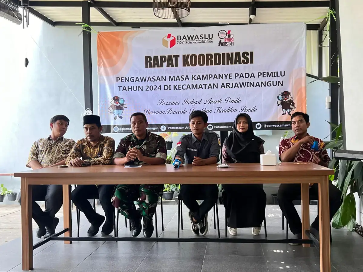 Panwascam Arjawinangun Gelar Rakor Pengawasan Kampanye Cegah Pelanggaran Pemilu