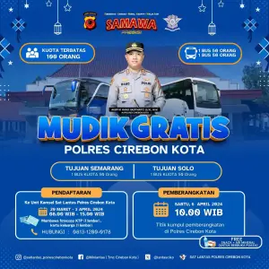 Polres Cirebon Kota Gelar Mudik Gratis Tujuan Semarang dan Solo