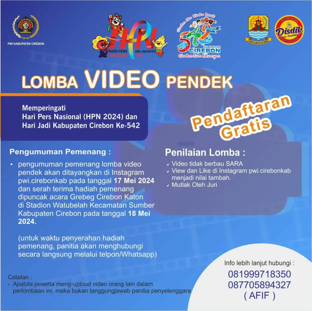 PWI Kabupaten Cirebon Gelar Lomba Video Pendek "Stop Bullying!"