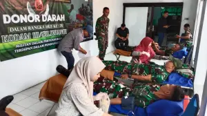 Sambut HUT Kodam III/Siliwangi Ke-78, Kodim 0614/Kota Cirebon Gelar Donor Darah