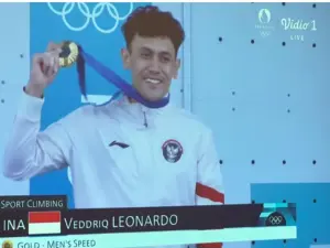 Veddriq Leonardo Raih Emas Pertama Indonesia di Olimpiade Paris 2024