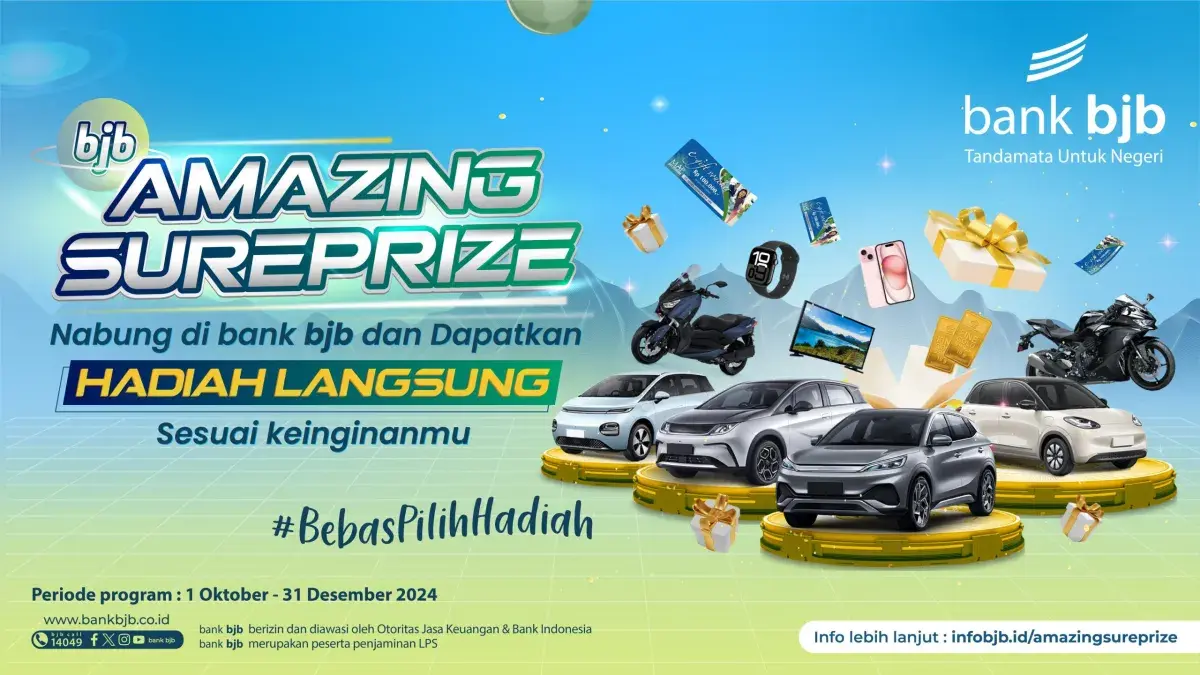 bank bjb Hadirkan Amazing SurePrize, Kesempatan Dapat Cashback hingga Kendaraan Bermotor