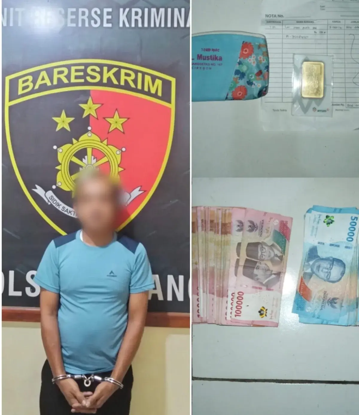 Polresta Cirebon Tangkap Pencuri Emas Batangan, Pelaku Tetangga Korban