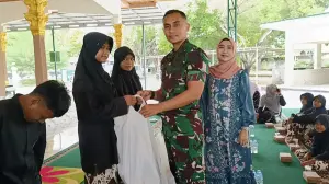 Beri Bantuan Perlengkapan Sekolah di SMPN 12, Danyon Arhanud 14/PWY: Wujud Kepedulian terhadap Dunia Pendidikan